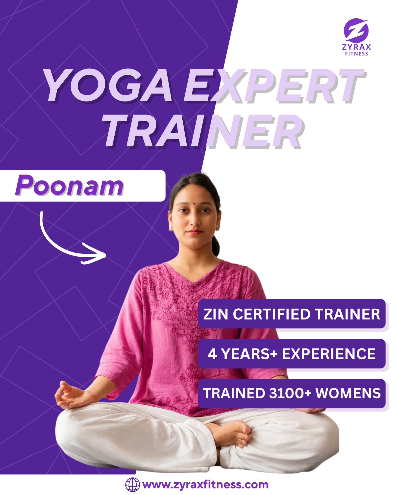 Poonam, Zyrax Yoga Expert Trainer